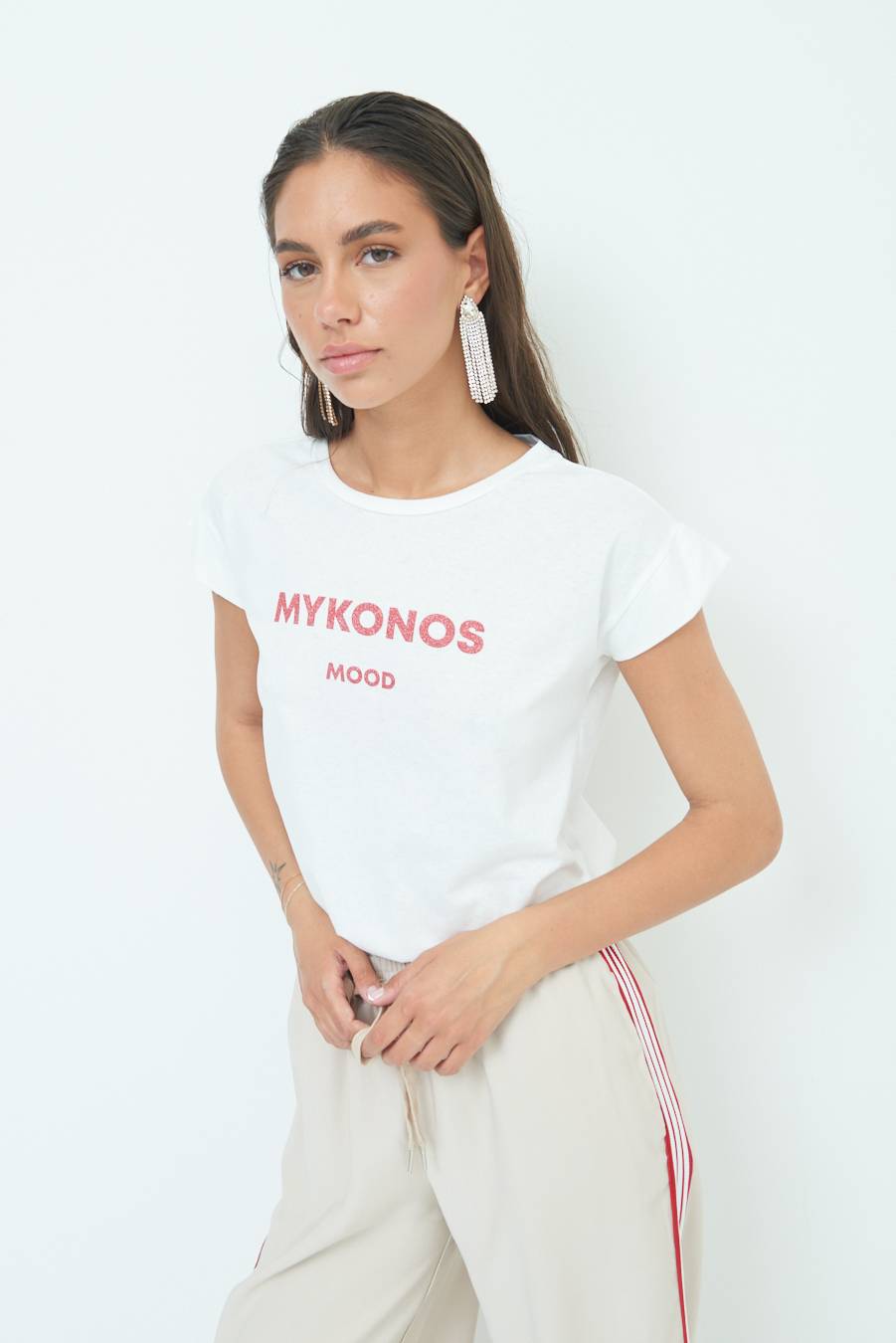 Kikisix T-SHIRT ''MYKONOS'' ROSSO Saldi Di Fabbrica