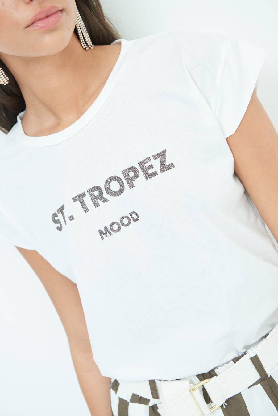 Kikisix T-SHIRT ''ST.TROPEZ'' CIOCCOLATO Nuova