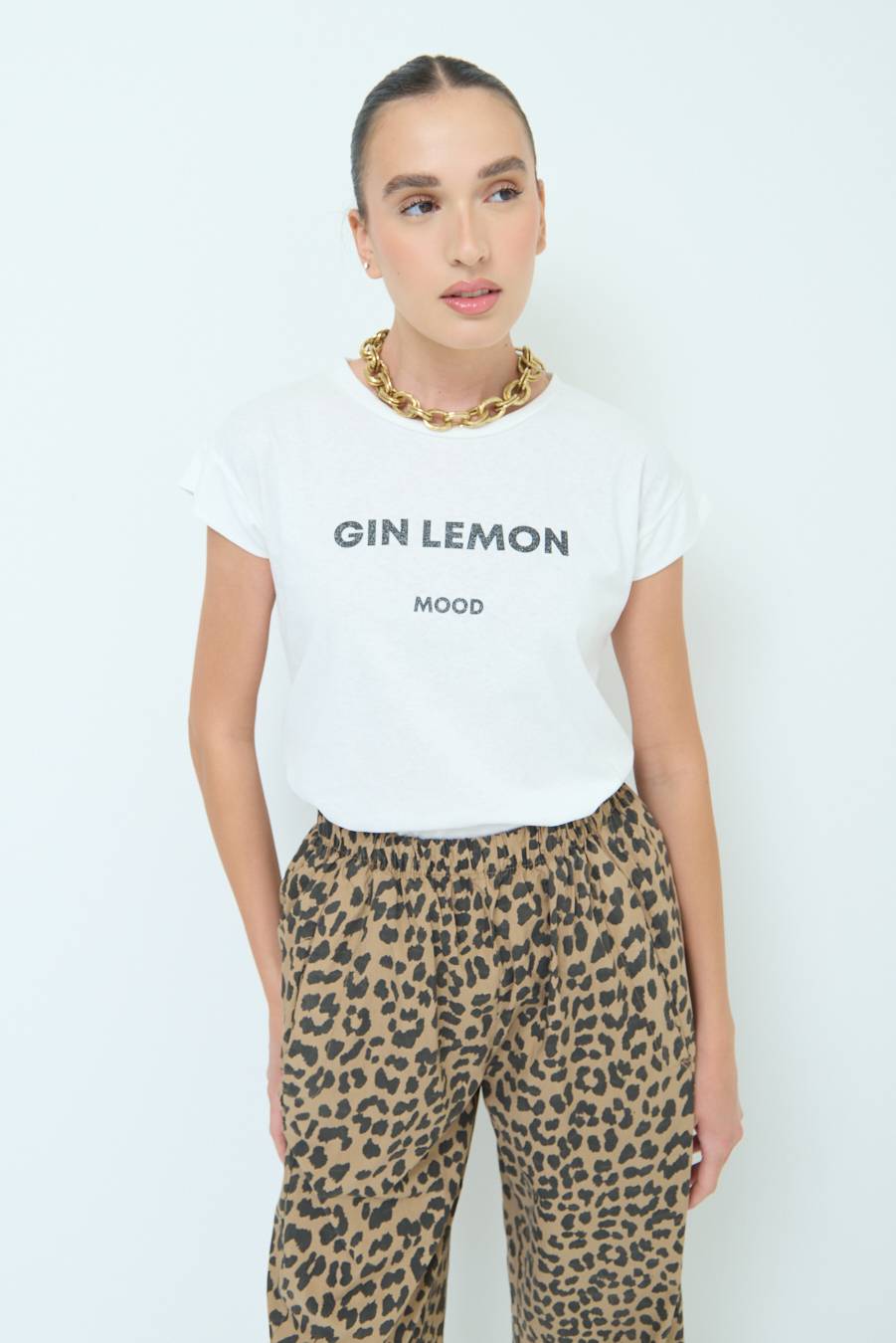 Kikisix T-SHIRT ''GIN LEMON'' NERO Qualità