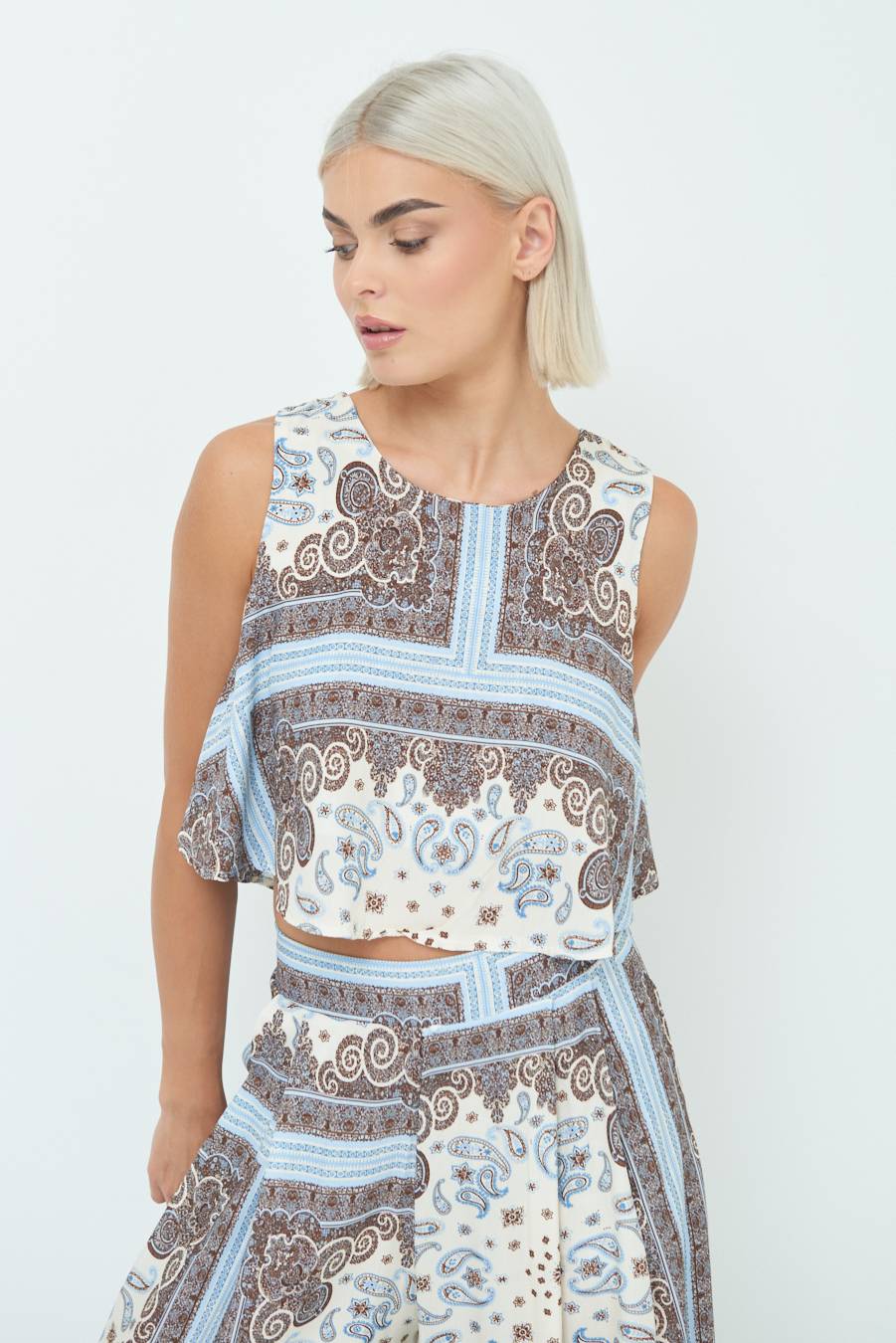 Kikisix CROP TOP STAMPA BIANCO Qualità Garantita