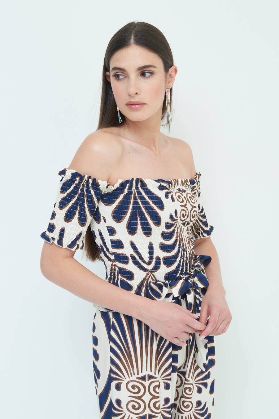 Kikisix TOP ETNICO VISCOSA BLU Prezzo Ridotto
