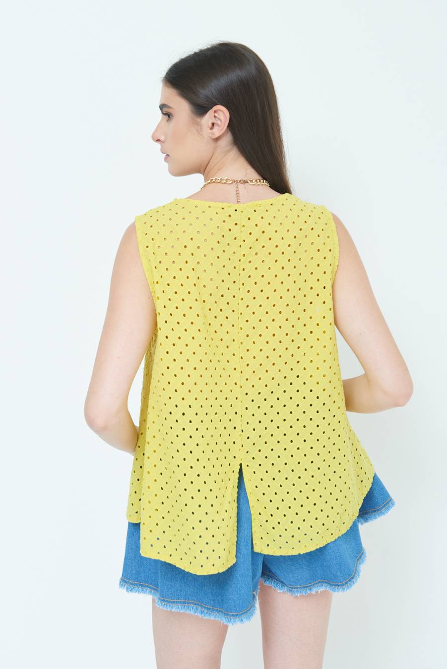 Kikisix TOP SMANICATO SANGALLO LIMONE Economico