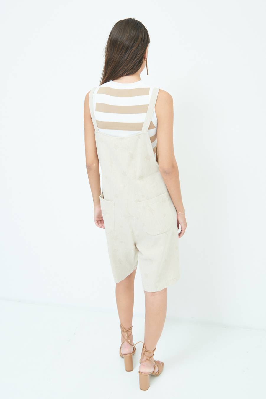 Kikisix SALOPETTE BERMUDA CON STELLE E FULMINI BEIGE 2025