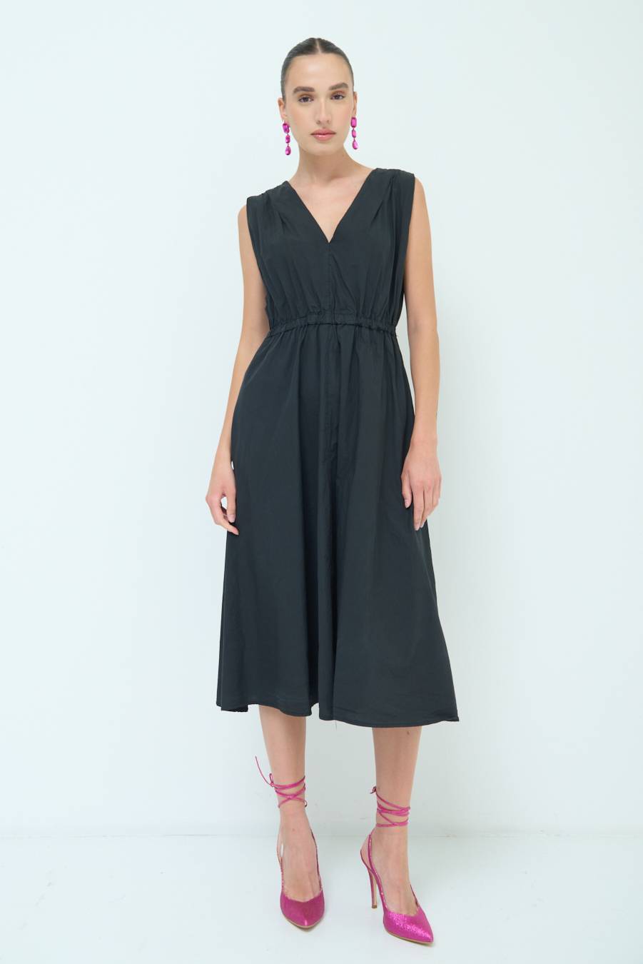 Kikisix ABITO MIDI CON ELASTICO NERO Vendita