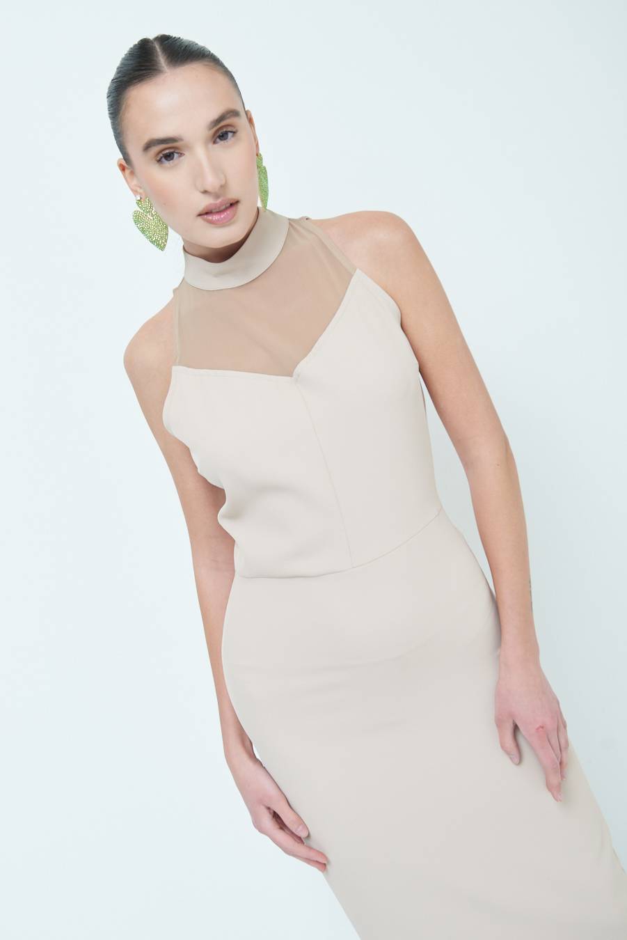Kikisix VESTITO CADI+RETE CAMMELLO Italy