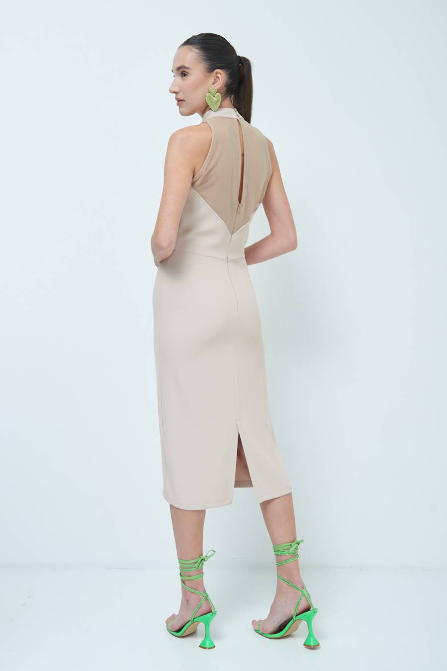 Kikisix VESTITO CADI+RETE CAMMELLO Italy