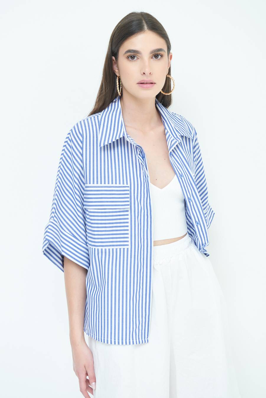Kikisix CAMICIA OVER CON TASCHE BLU Convenienza