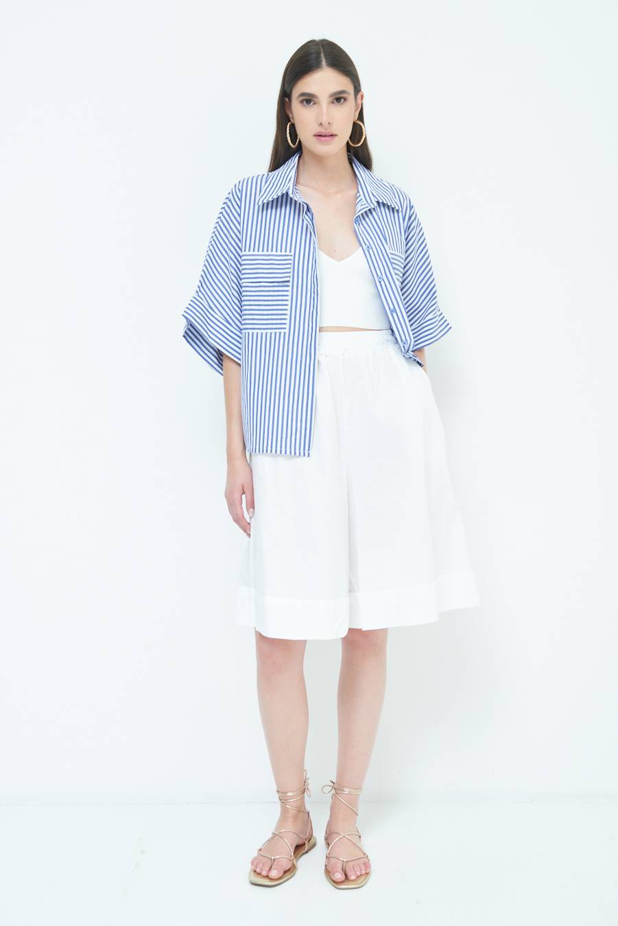 Kikisix CAMICIA OVER CON TASCHE BLU Convenienza