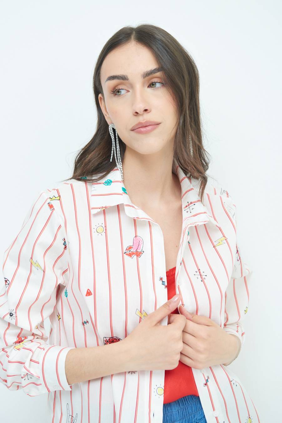 Kikisix CAMICIA ABITO FANTASIA ROSSO/BURRO Vendite Flash