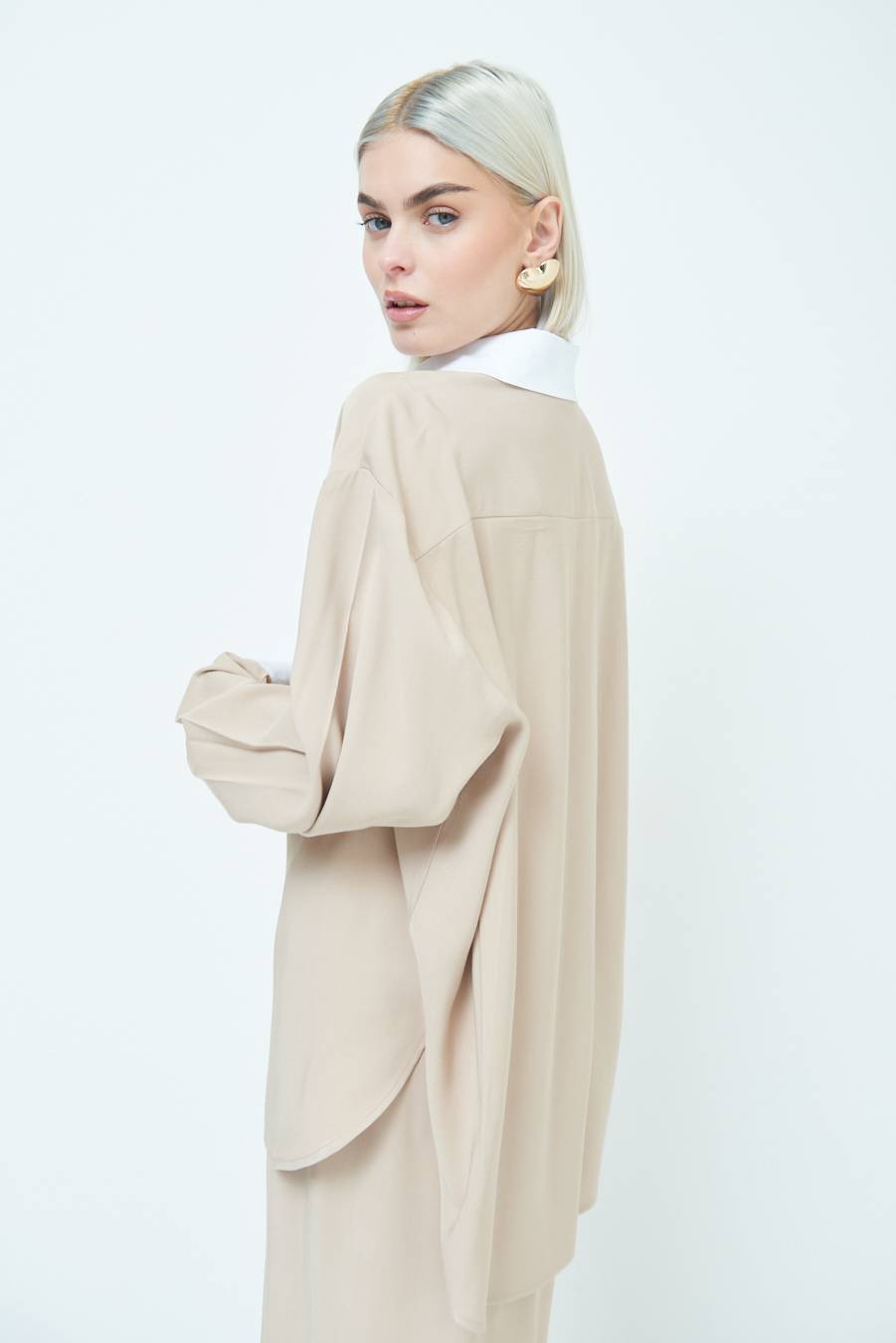 Kikisix CAMICIA COLLETTO B.CO BEIGE 2025