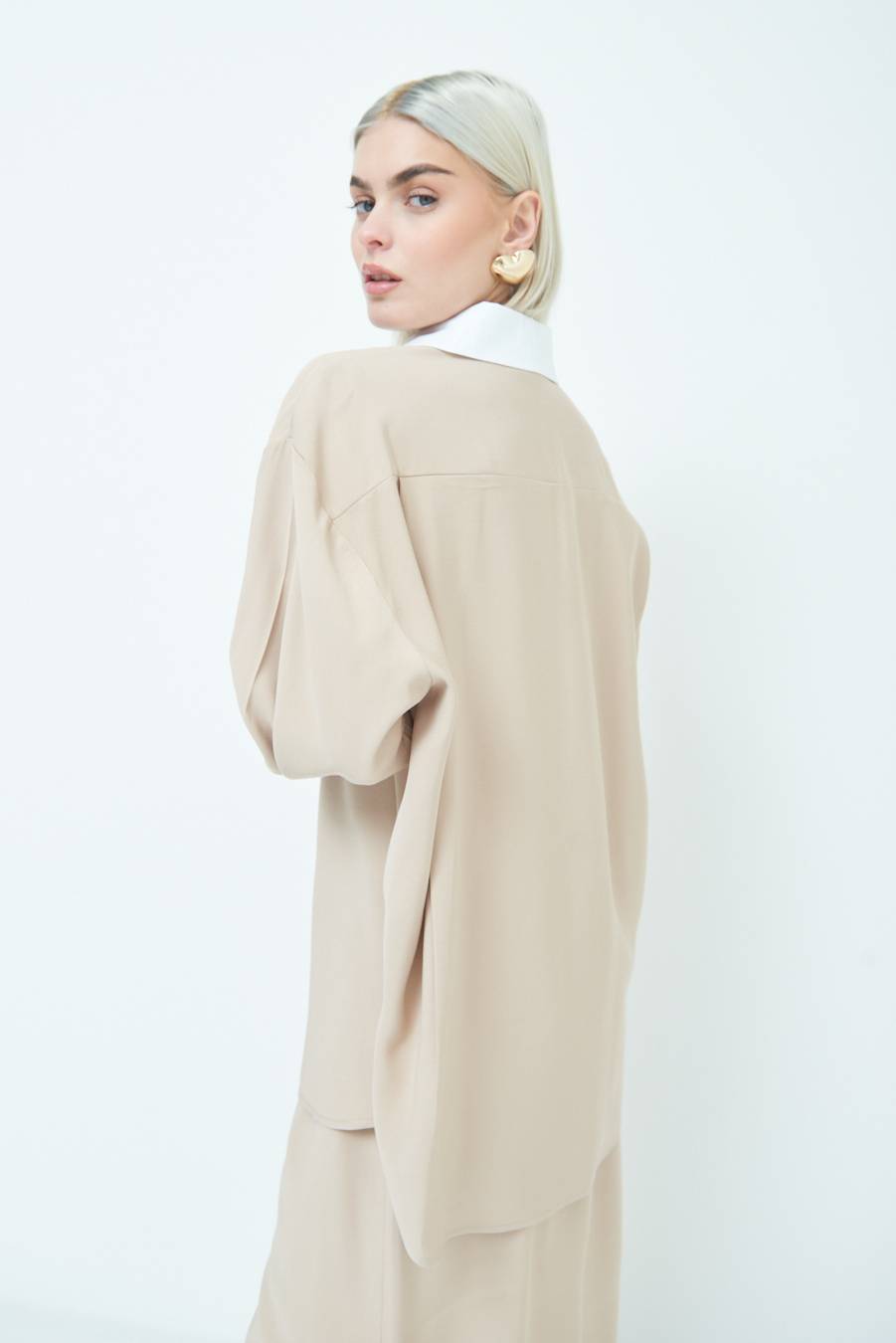Kikisix CAMICIA COLLETTO B.CO BEIGE 2025