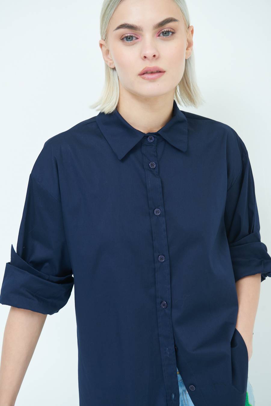 Kikisix CAMICIA MANICA AMPIA BLU In Linea