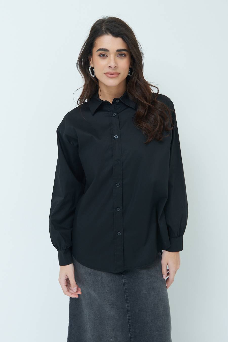Kikisix CAMICIA MANICA AMPIA NERO In vendita
