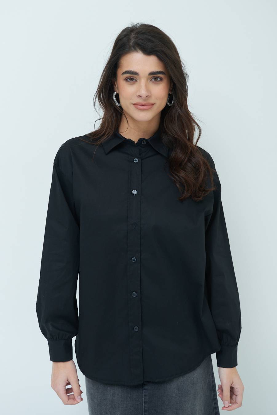 Kikisix CAMICIA MANICA AMPIA NERO In vendita