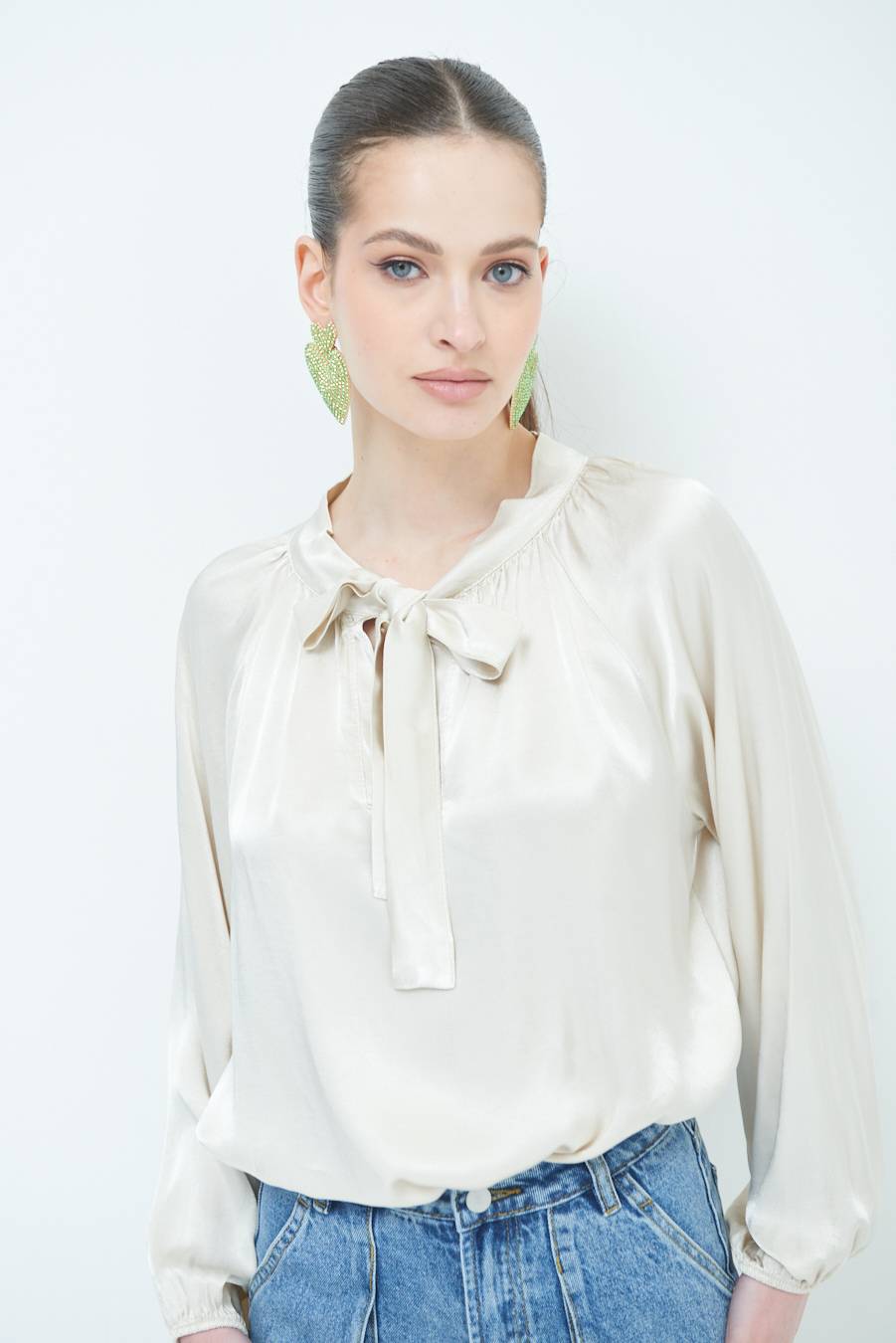 Kikisix CASACCA RASO VISCOSA FIOCCO/CRAVATTA BEIGE I Più Venduti