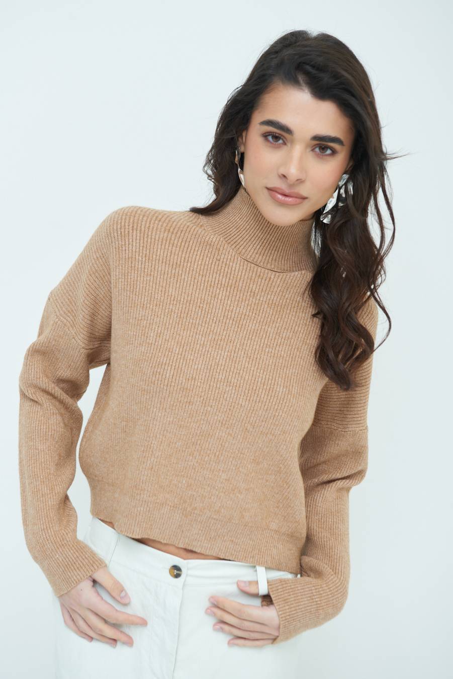 Kikisix MAGLIA COSTINA BUCO DAV. CAMMELLO Negozio