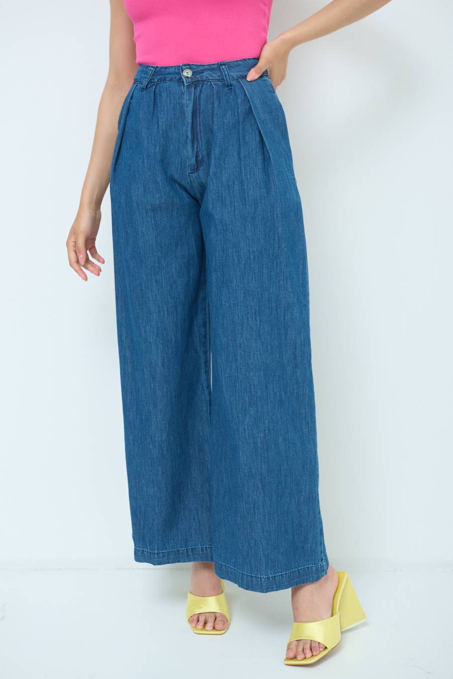 Kikisix PANTALONE CHAMBRAY PINCES JEANS Qualità