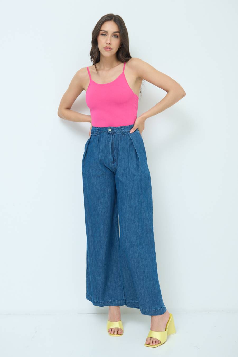 Kikisix PANTALONE CHAMBRAY PINCES JEANS Qualità