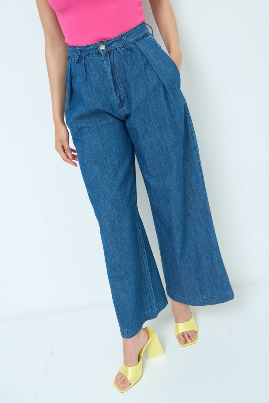 Kikisix PANTALONE CHAMBRAY PINCES JEANS Qualità