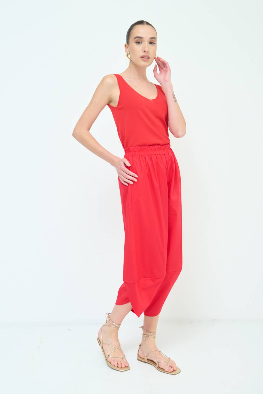 Kikisix PANTALONE OVER ROSSO Prezzo Ridotto