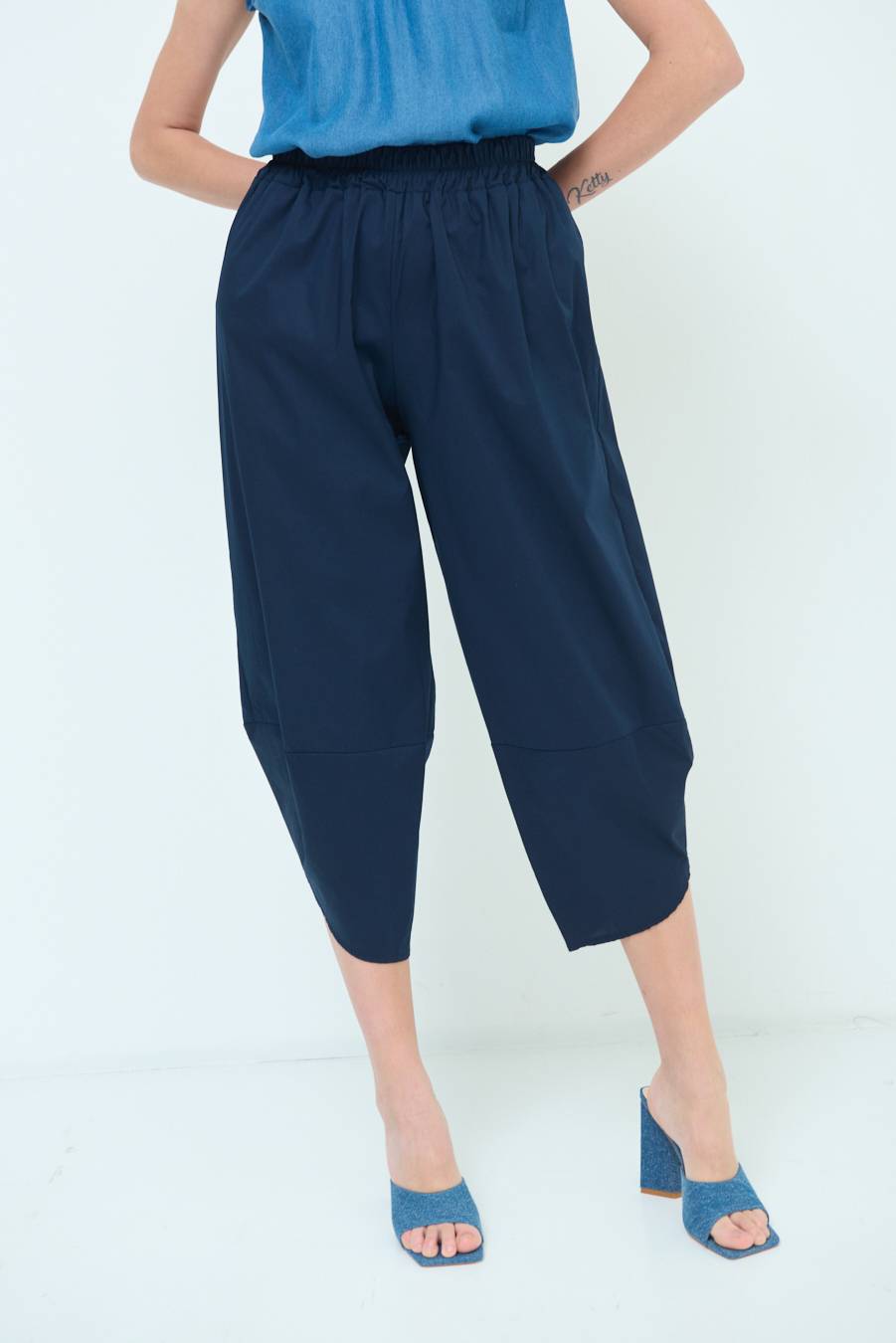 Kikisix PANTALONE OVER BLU Sottocosto