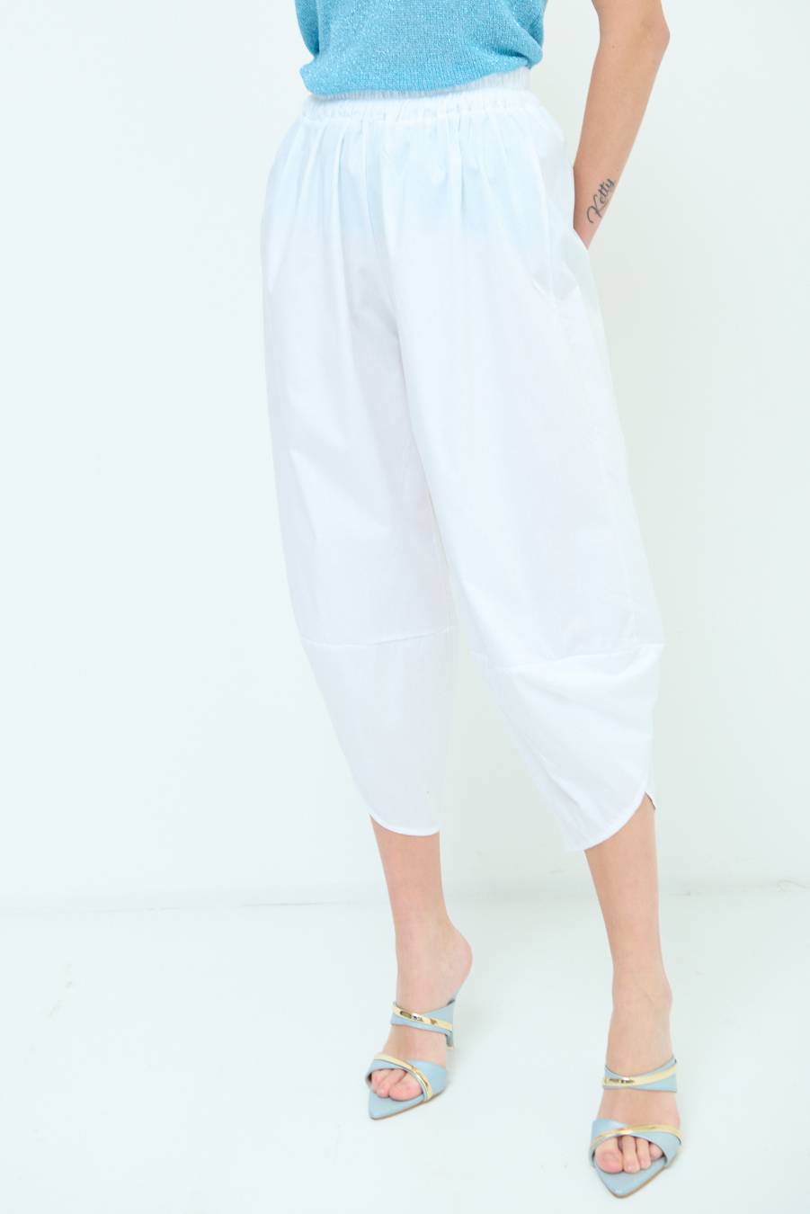 Kikisix PANTALONE OVER BIANCO Convenienza