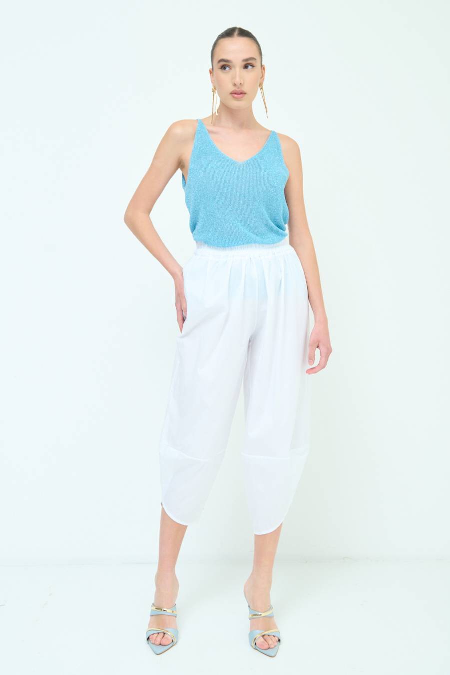 Kikisix PANTALONE OVER BIANCO Convenienza