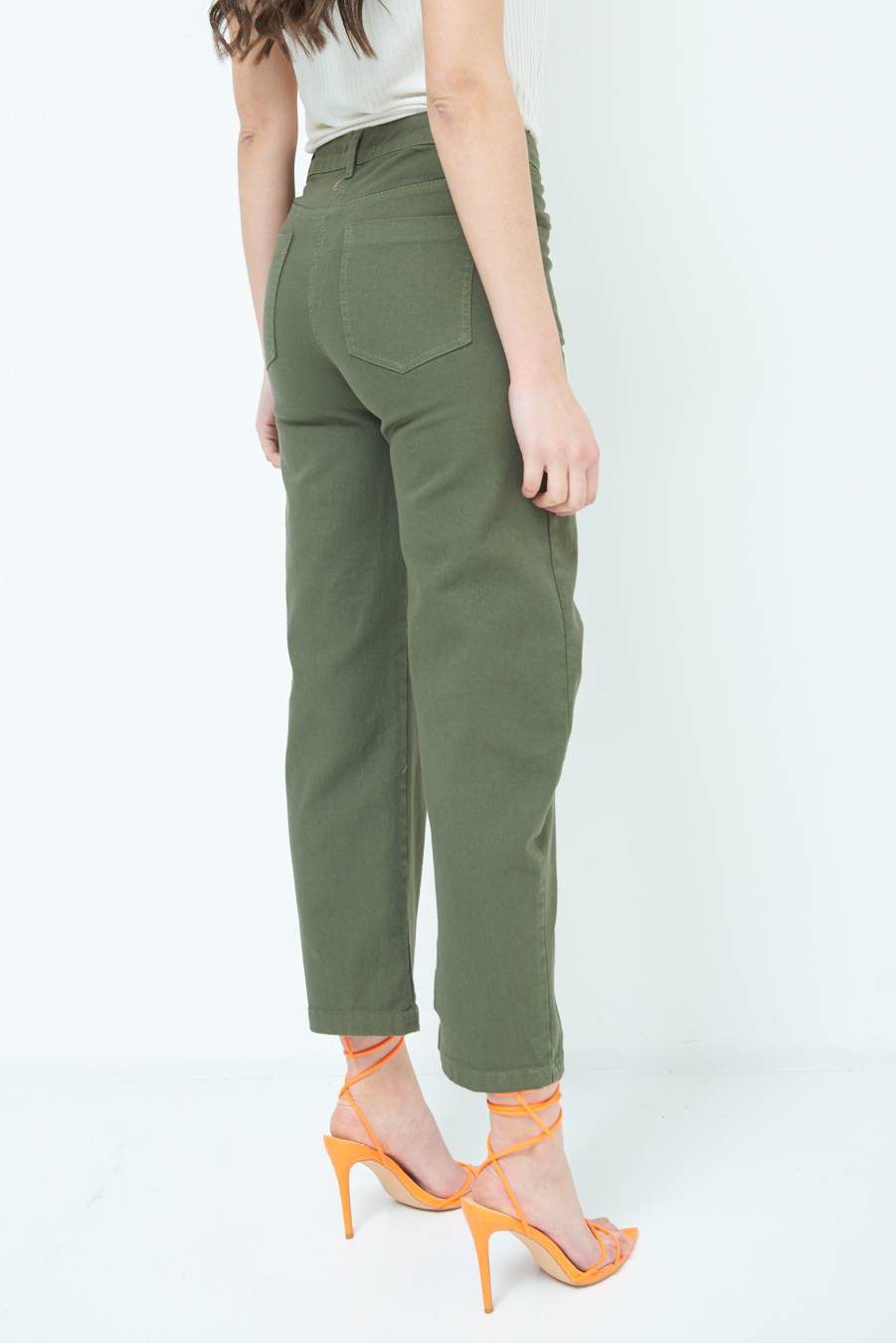Kikisix PANTALONE LINEA UOVO VERDE MILITARE Presa