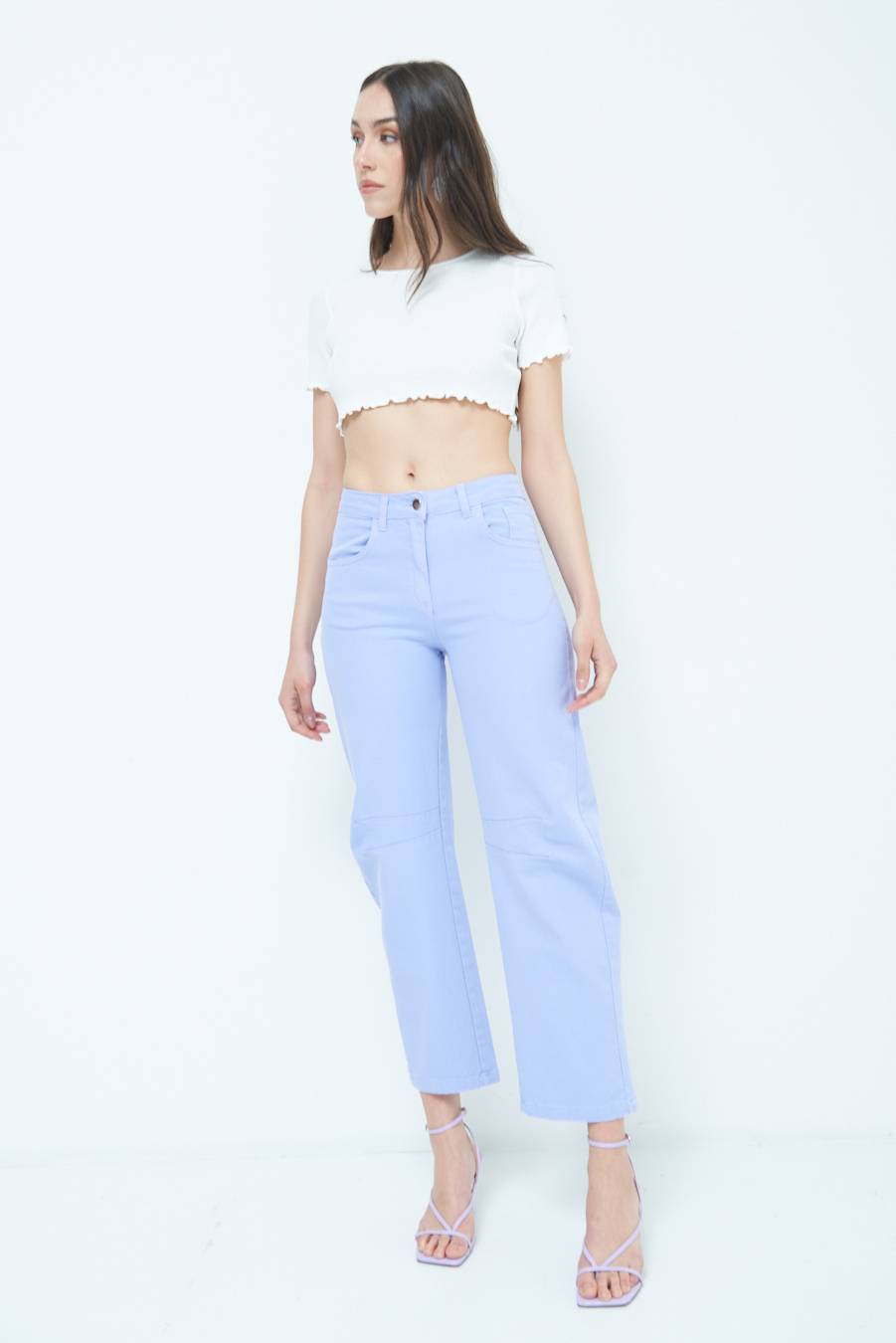 Kikisix PANTALONE LINEA UOVO LILLA Sconto