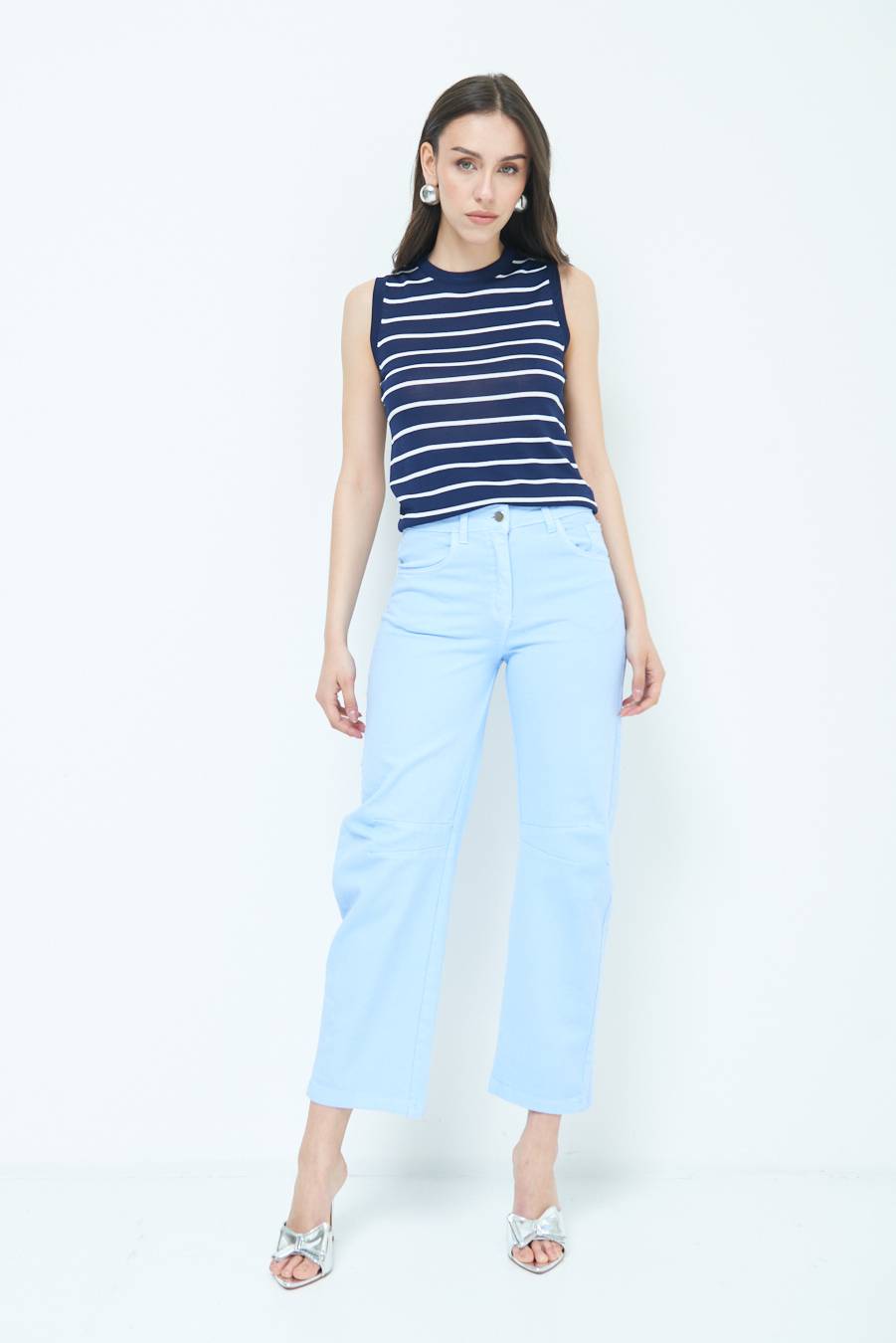 Kikisix PANTALONE LINEA UOVO CELESTE