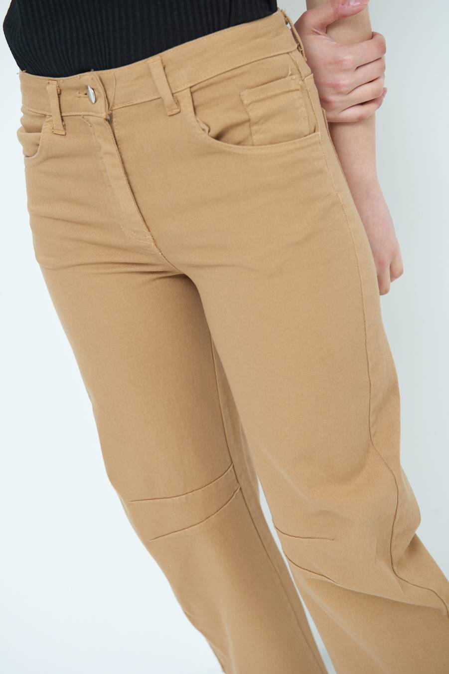 Kikisix PANTALONE LINEA UOVO CAMMELLO Super sconto