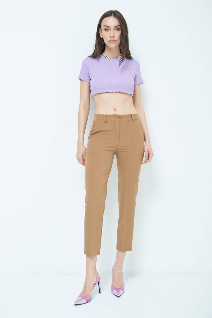 Kikisix PANTALONE SIGARETTA FANGO Outlet