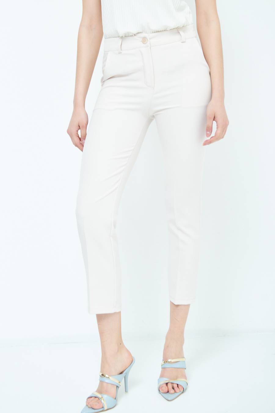 Kikisix PANTALONE SIGARETTA BEIGE Saldi
