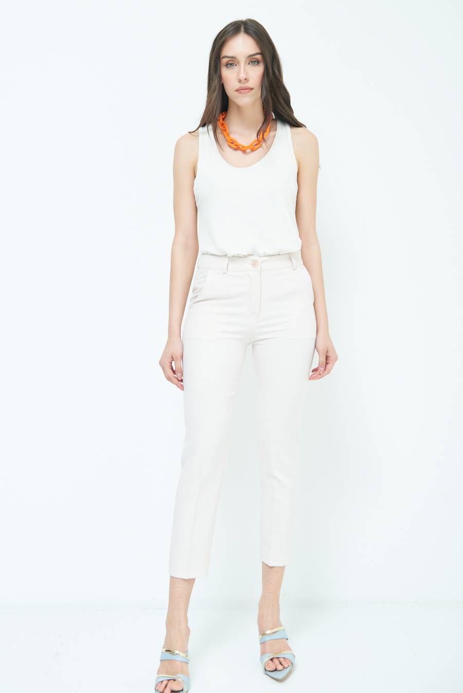 Kikisix PANTALONE SIGARETTA BEIGE Saldi