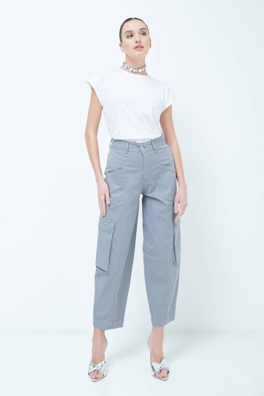 Kikisix PANTALONE TASCONI GRIGIO 50% di sconto per tempo limitato