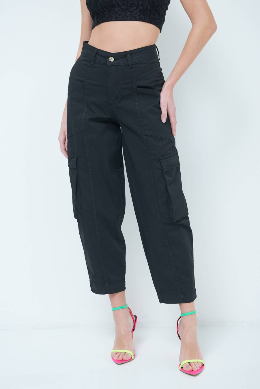 Kikisix PANTALONE TASCONI NERO Vendite Flash