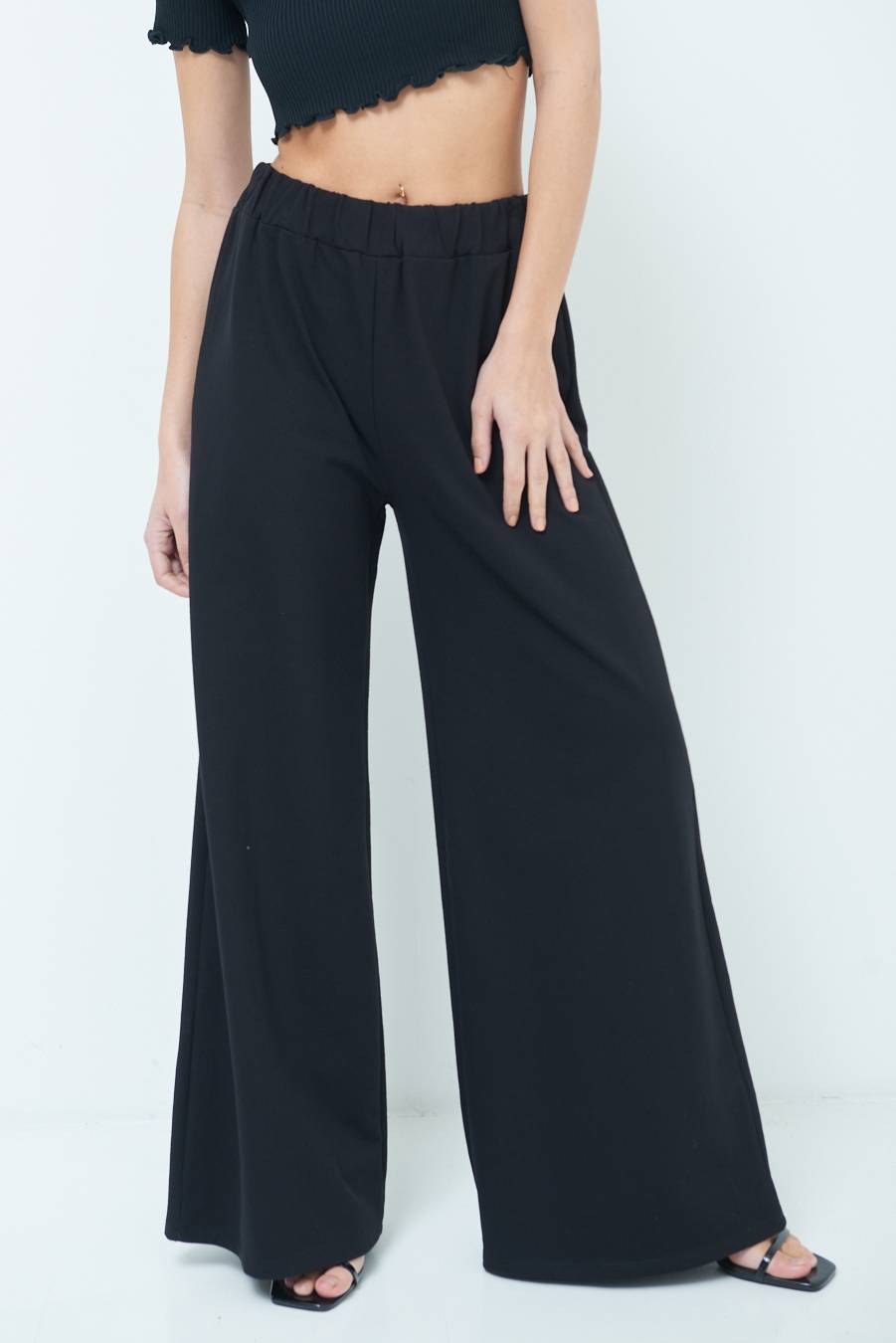 Kikisix PANTA PALAZZO NERO Moda