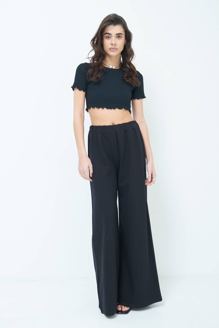 Kikisix PANTA PALAZZO NERO Moda