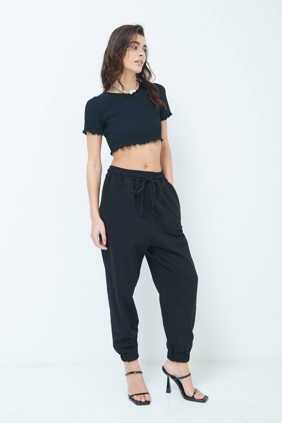 Kikisix PANTALONE TUTA NERO Italy