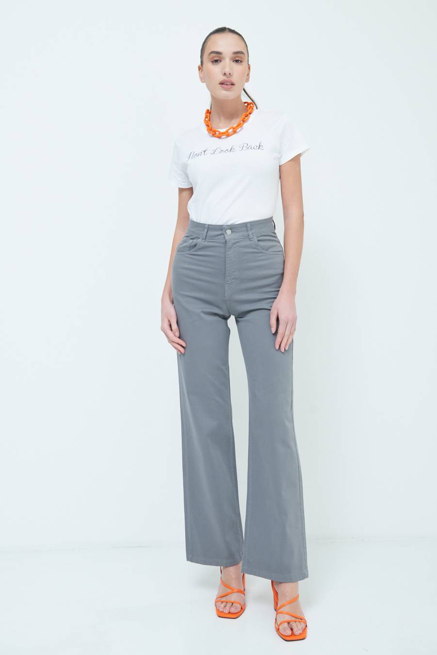 Kikisix PANTALONE PALAZZO GRIGIO In Linea