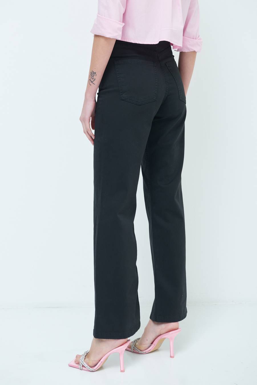 Kikisix PANTALONE PALAZZO NERO Nuovo