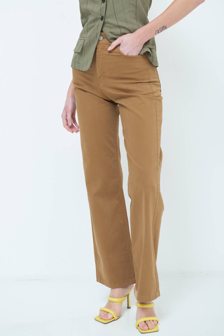 Kikisix PANTALONE PALAZZO BEIGE Qualità