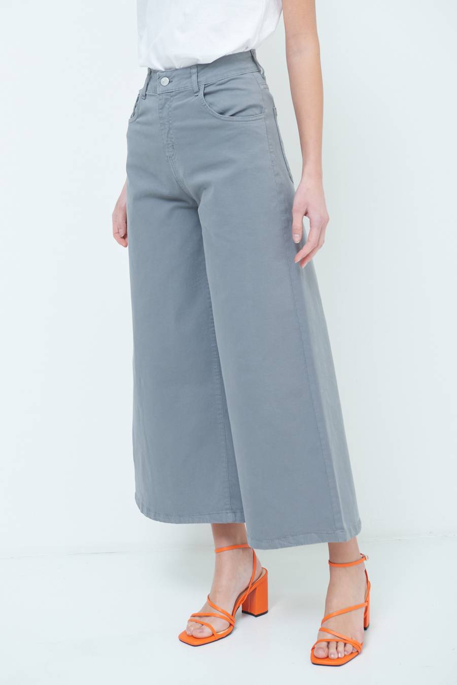 Kikisix PANTALONE/GONNA GABARDINA GRIGIO Qualità Garantita