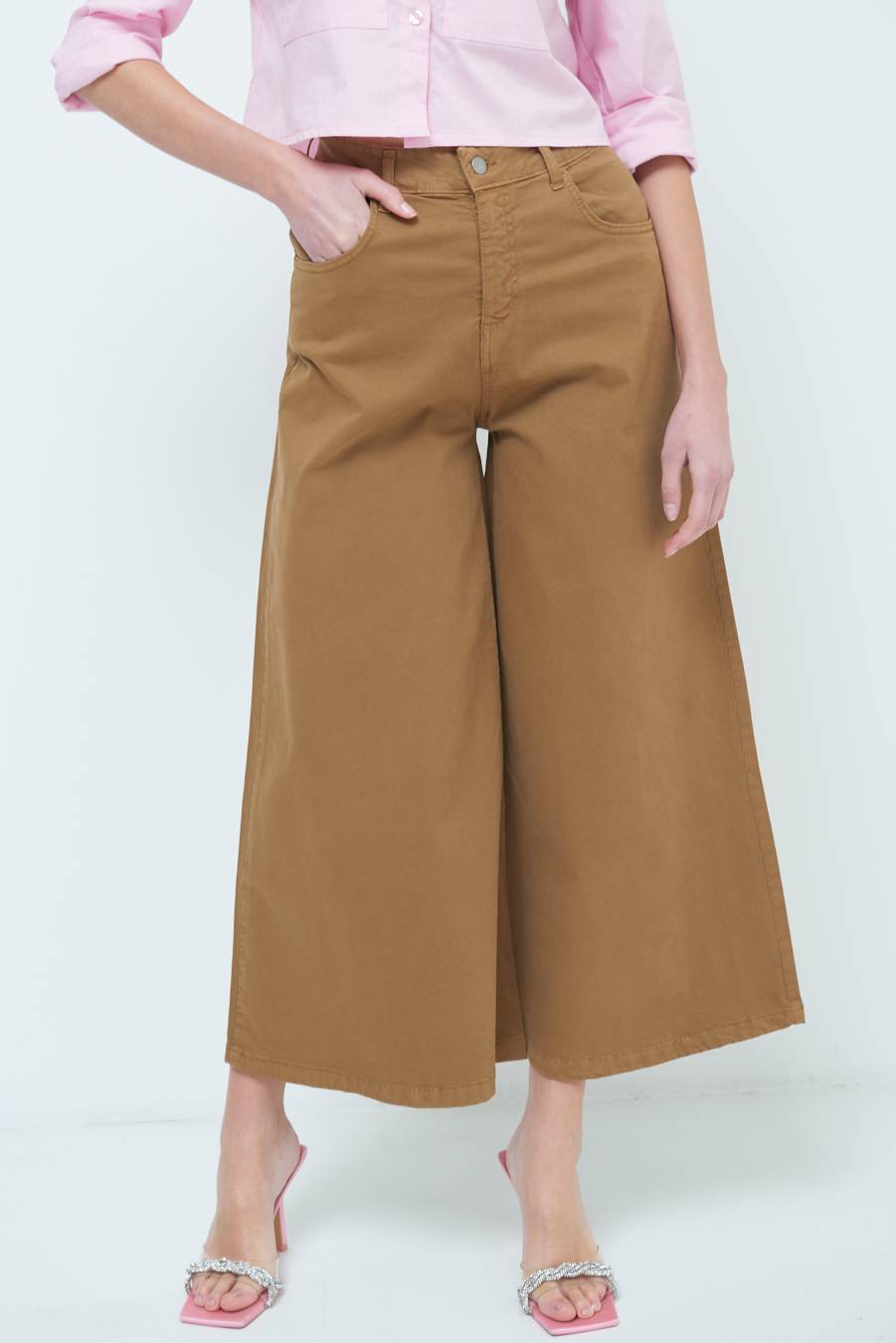 Kikisix PANTALONE/GONNA GABARDINA BEIGE Spedizione Gratuita