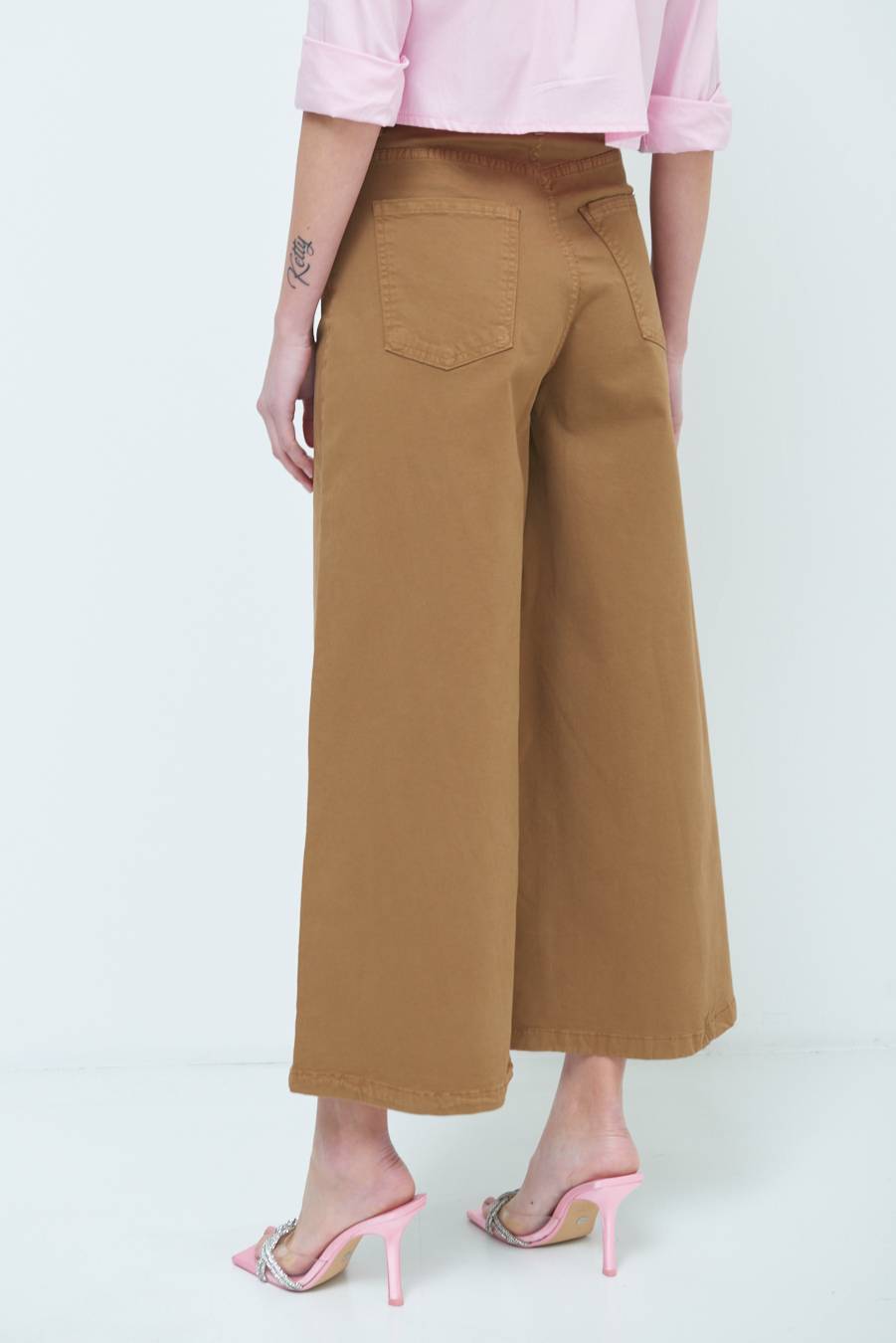 Kikisix PANTALONE/GONNA GABARDINA BEIGE Spedizione Gratuita