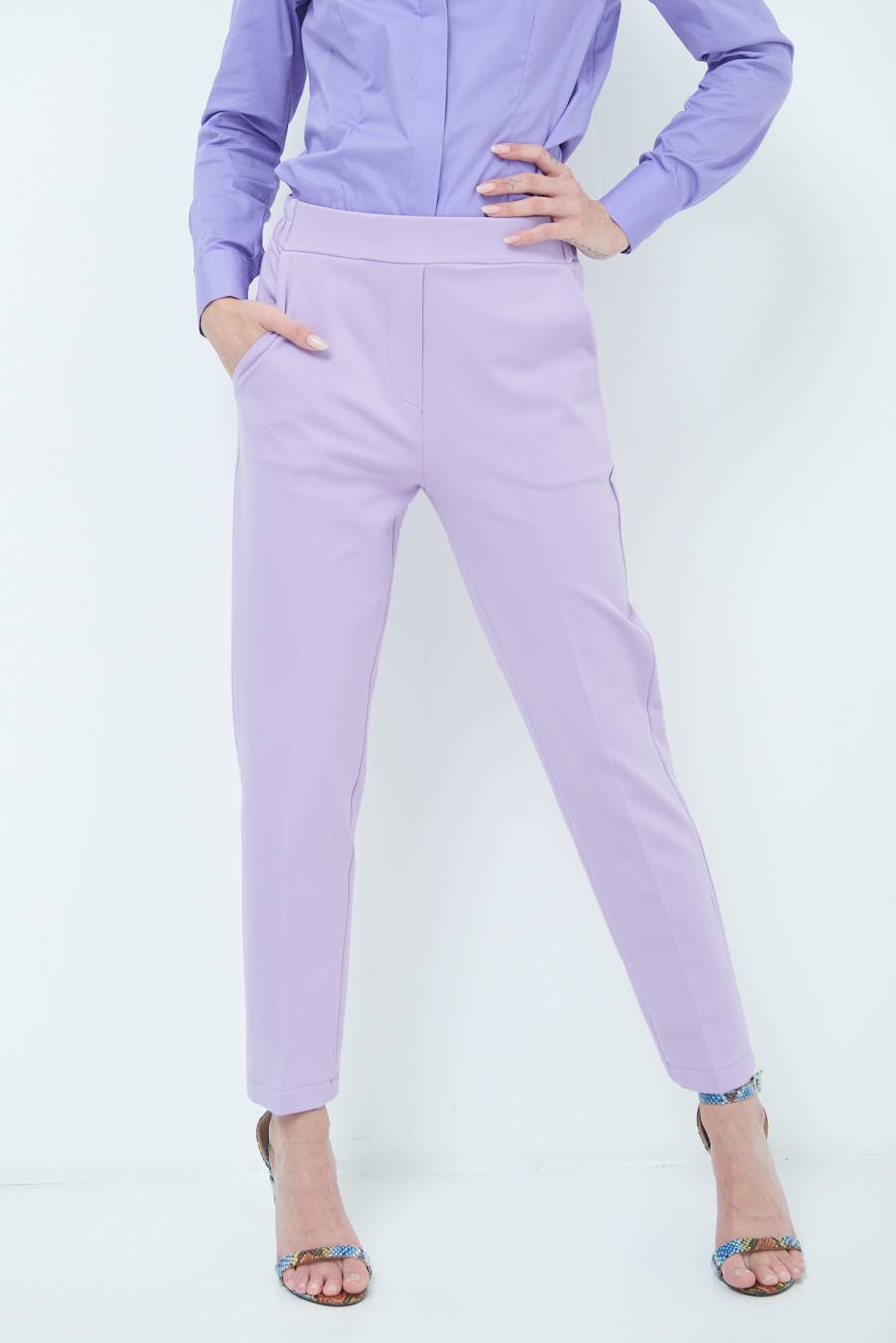 Kikisix PANTALONE SIGARETTA LILLA Pezzi Unici