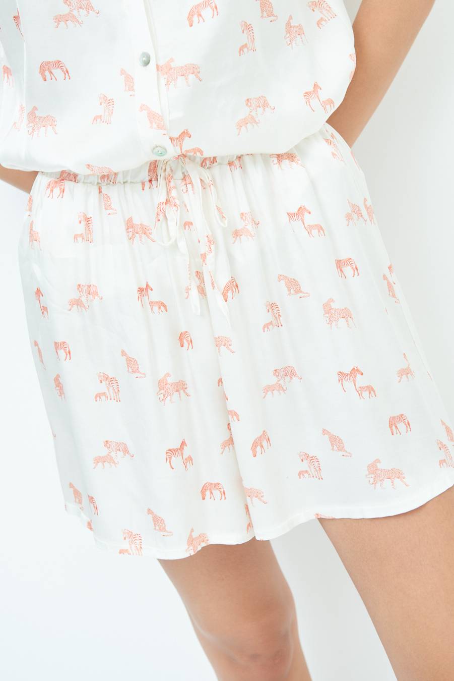 Kikisix SHORTS CON ELASTICO STAMPA ARANCIO Shopping Online
