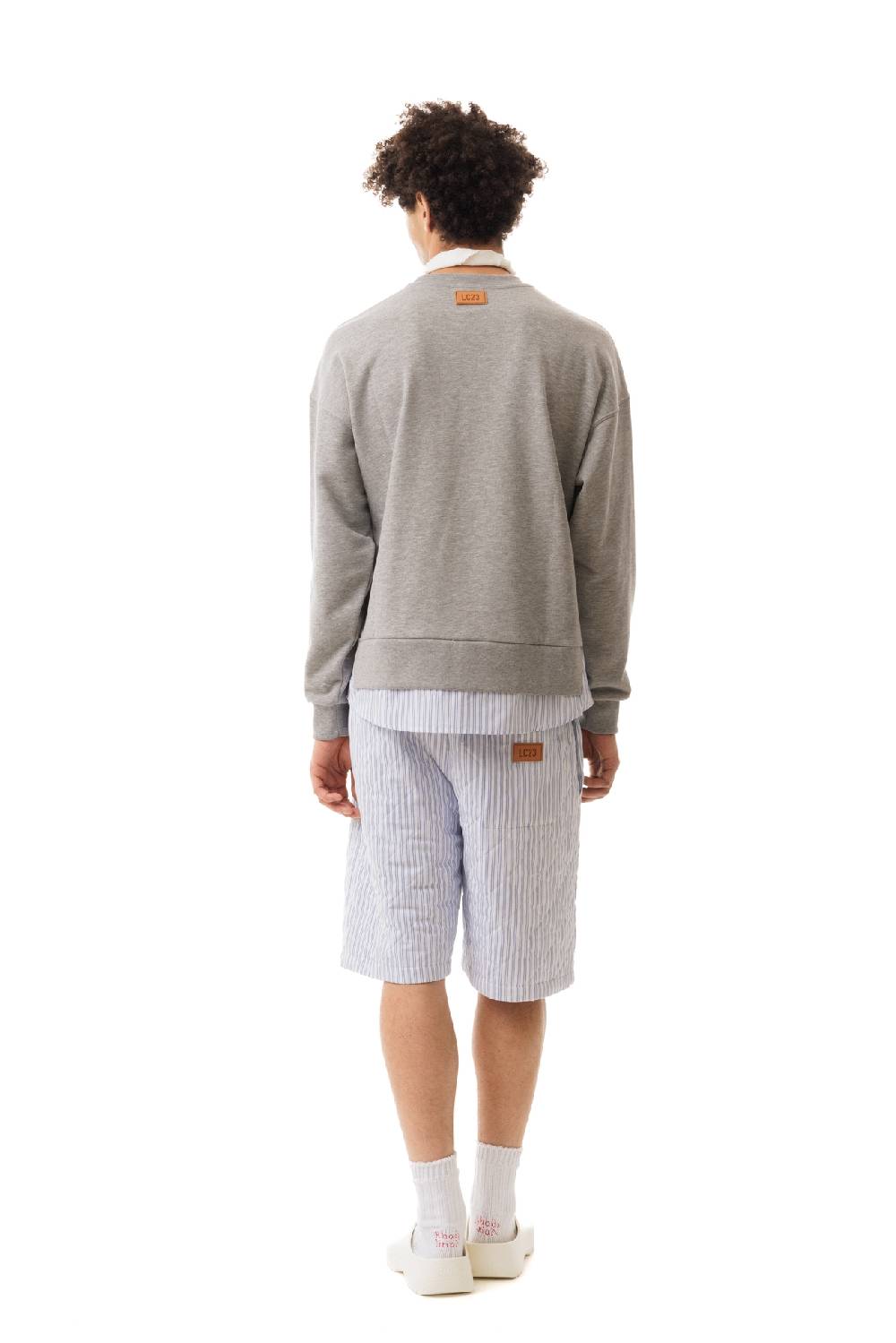 Lc23 Quilted Popeline Shorts White-Blue Qualità Garantita