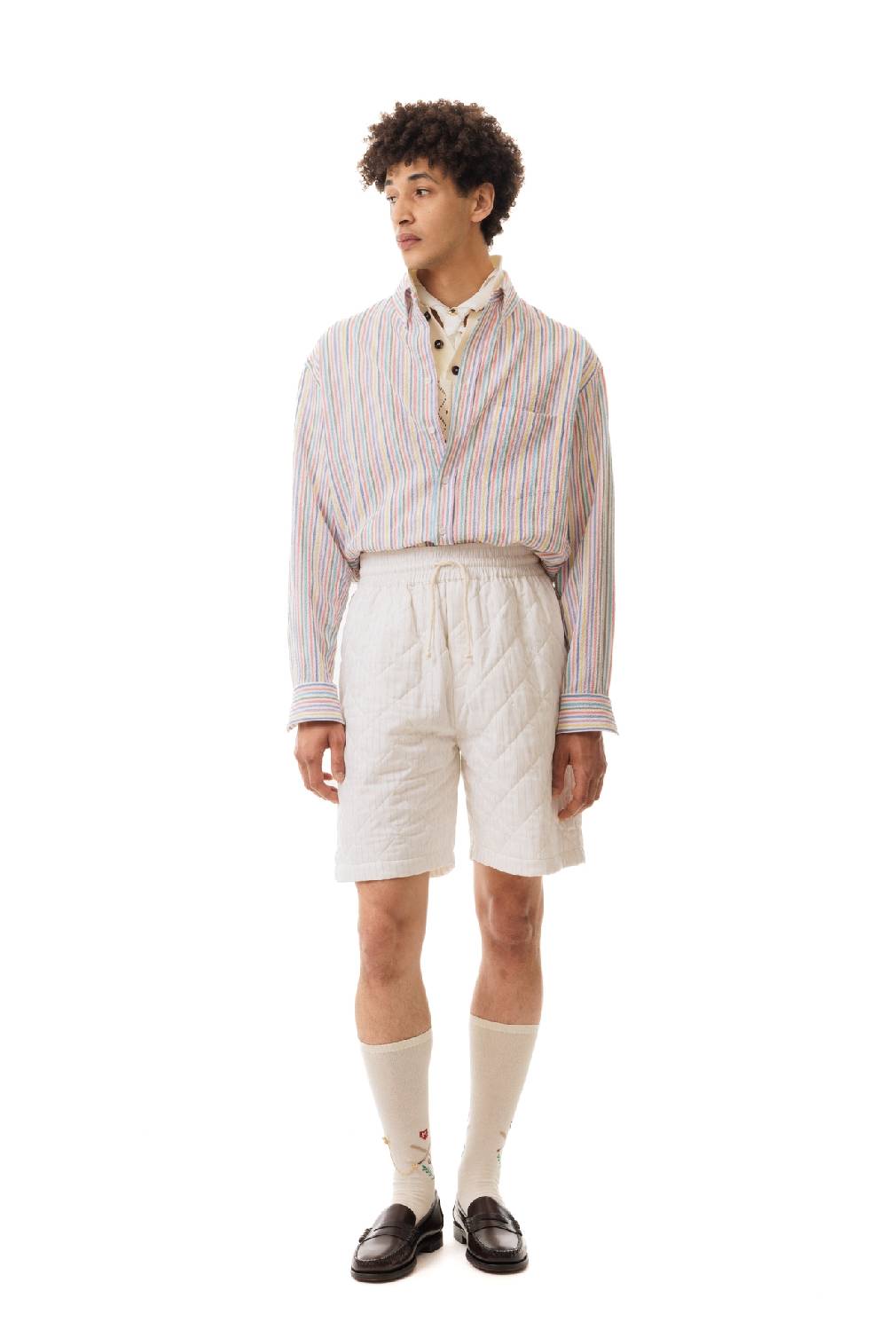 Lc23 Quilted Popeline Shorts Cream Acquista Ora