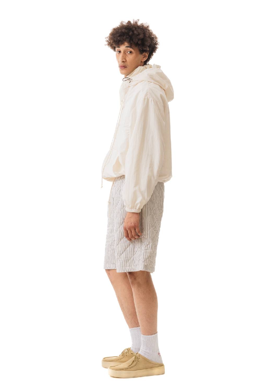 Lc23 Quilted Popeline Shorts Cream-Black Consegna Veloce